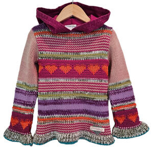 Naartjie Knit Multicolor Sweater Hooded Girl Size XS 3 Years